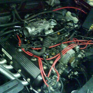 engine bay during build