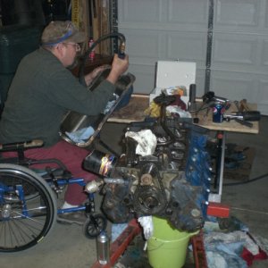 Dennis G cleaning the oil pan gasket surface