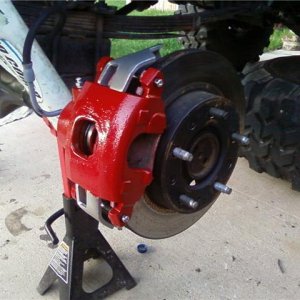 my custom rear disc brake set up. chevy and jeep parts lol