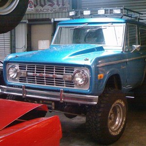 The Bronco getting ready for the ZF swap