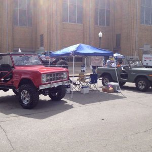 My cousins' Bronco and mine at Indy 2012