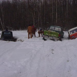 How do you get three 4X4s stuck at once???