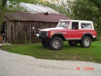 three qtr shot of the bronco with new hood.JPG