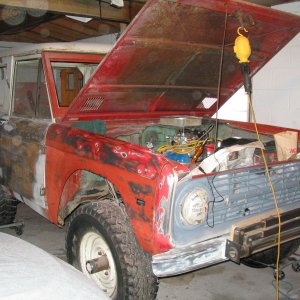 1970 Bronco under going body work