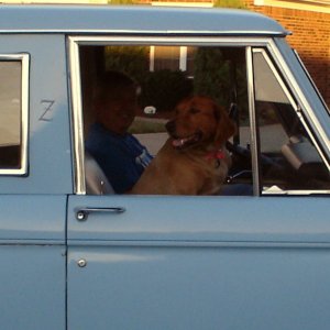 Dad and Sadie, weekend ride.