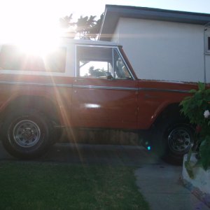 Bertha sitting in the driveway.