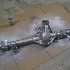 D44 axle being painted