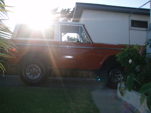 Bertha sitting in the driveway.