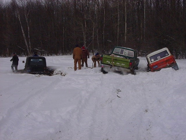 How do you get three 4X4s stuck at once???